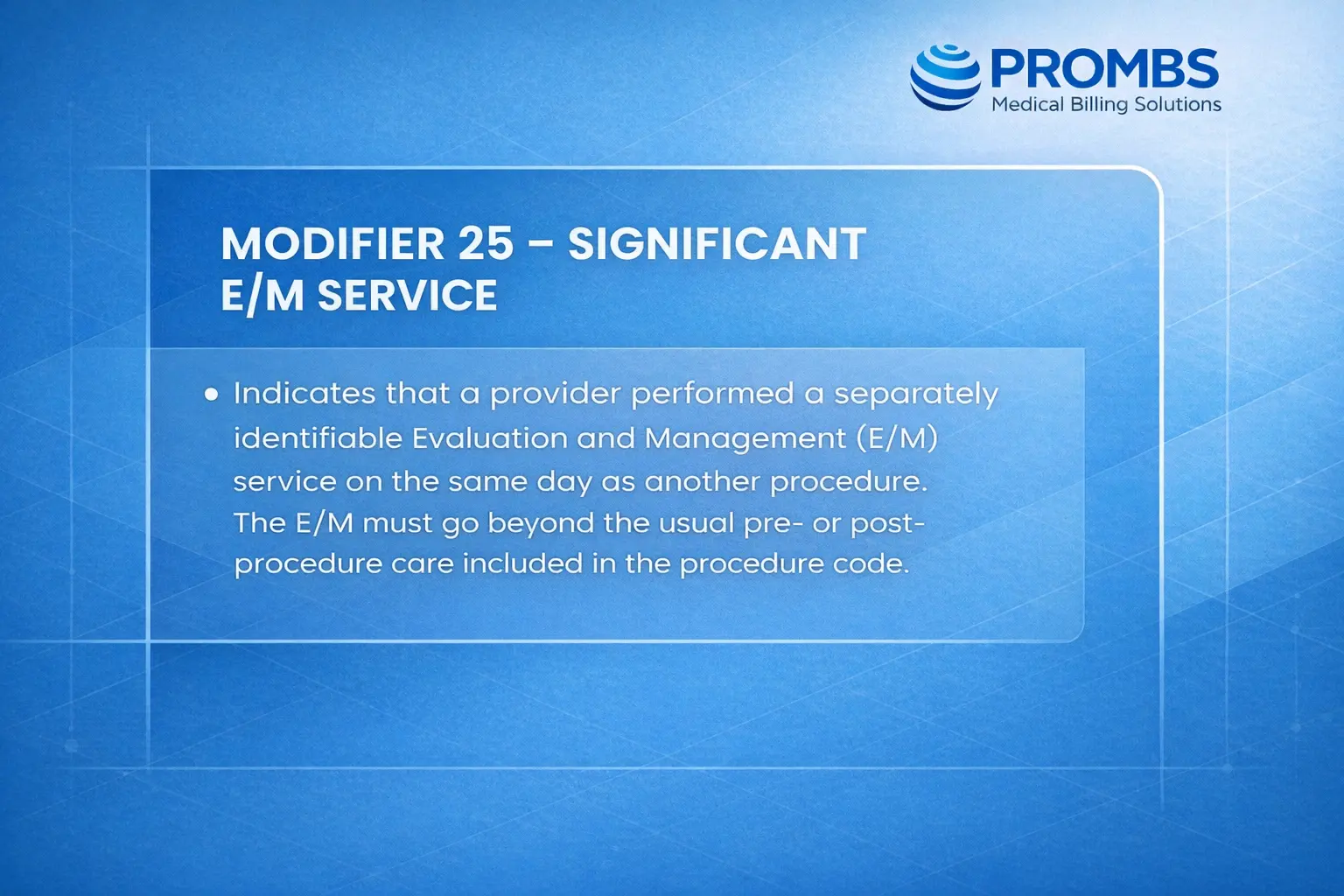 Modifier 25 - Significant EM Services