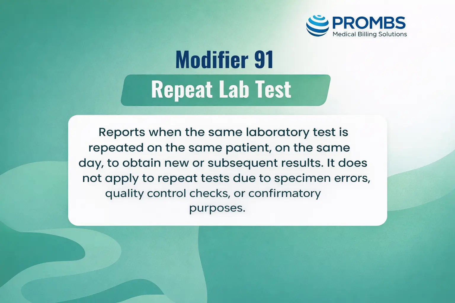 Modifier 91 - Repeat Lab Test