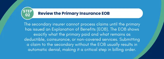 Review the Explanation of Benefits (EOB) from the Primary Insurance