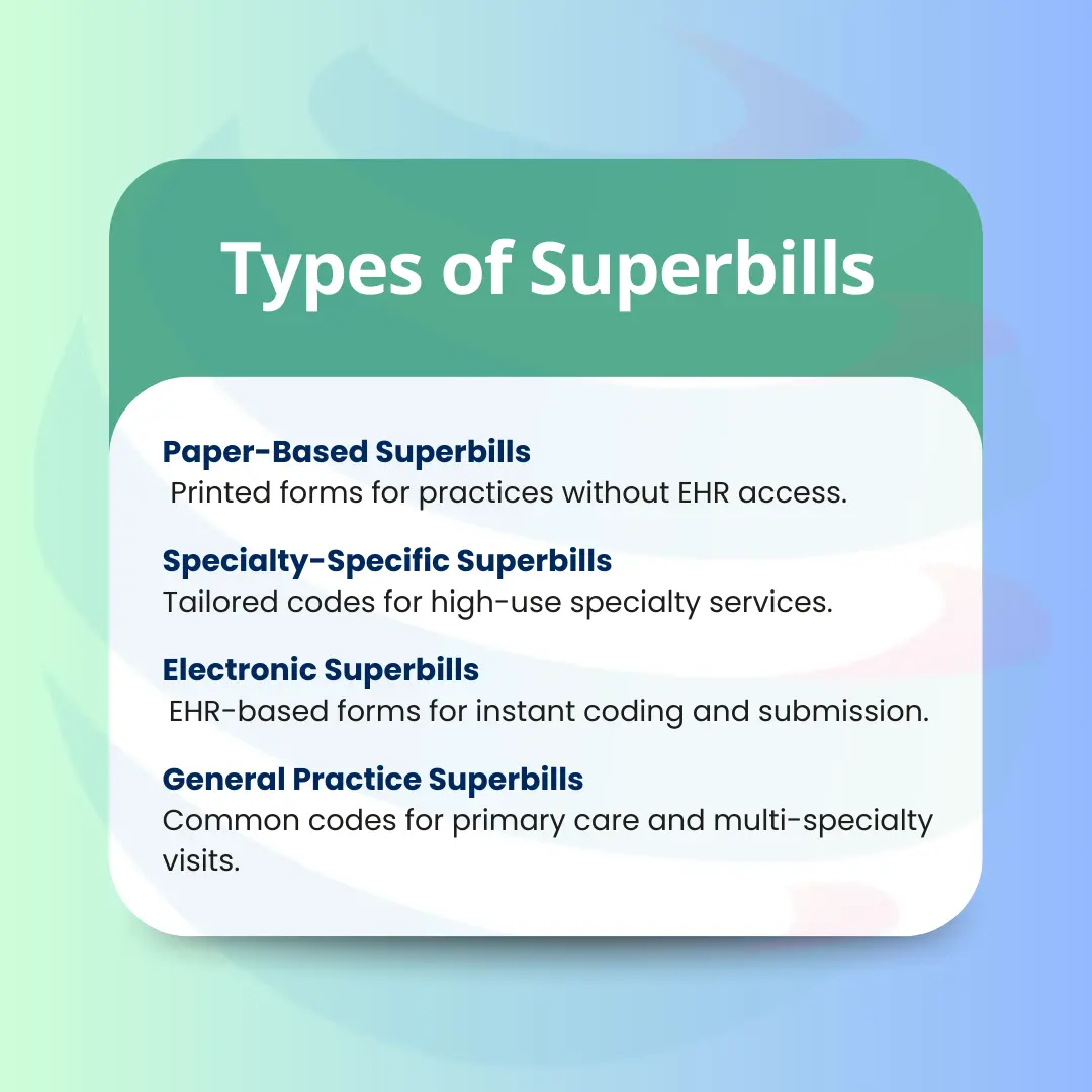 types of the superbill