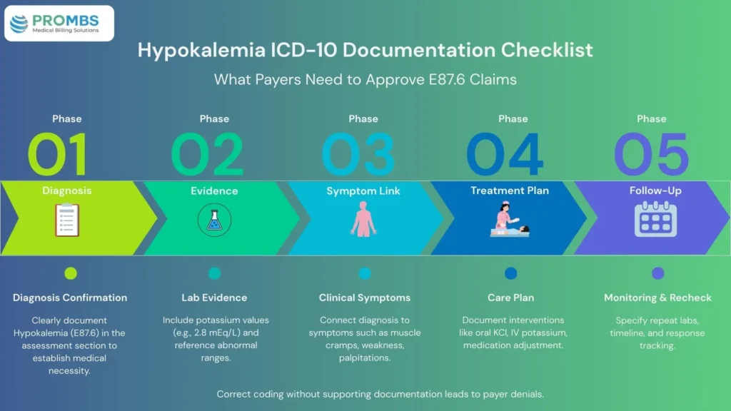 hypokalemia icd 10 documentation infographic